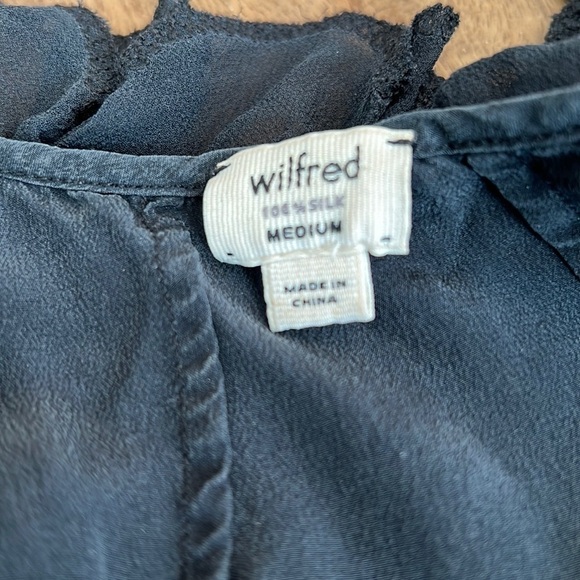 WILFRED | 100% Silk Black Ruffle Sleeve Blousy Tank - Picture 5 of 5